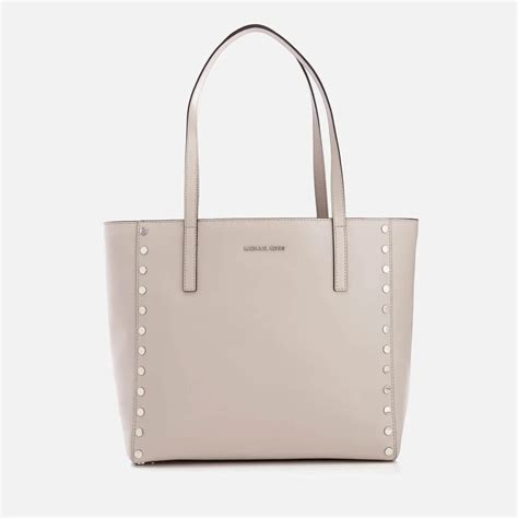 michael kors rivington stud large tote cement|Michael Kors Rivington Large Studded Tote .